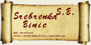 Srebrenka Binić vizit kartica
